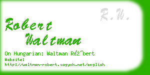 robert waltman business card